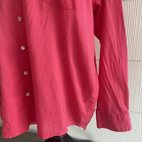 Natural Life Hot Pink Oversized Button-Down Collared Lagenlook Women Size M (Y5) - Picture 4 of 13